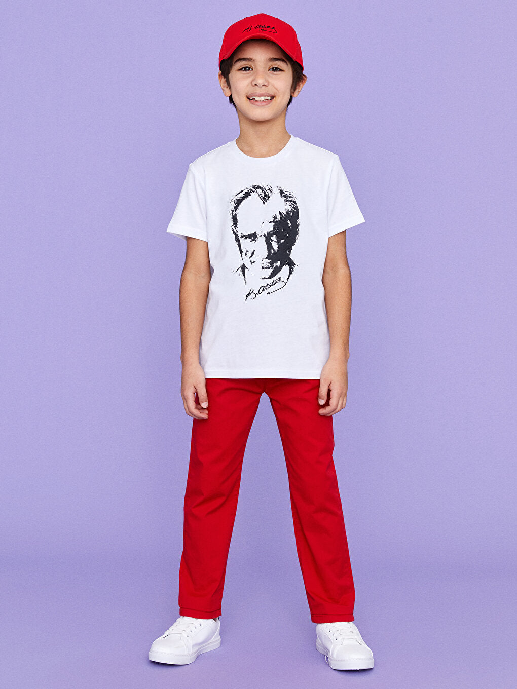 Crew Neck Ataturk Printed Short Sleeve Boys' T-Shirt