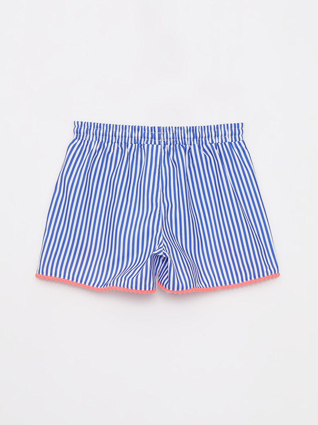 Striped Girl's Swim Shorts with Elastic Waist