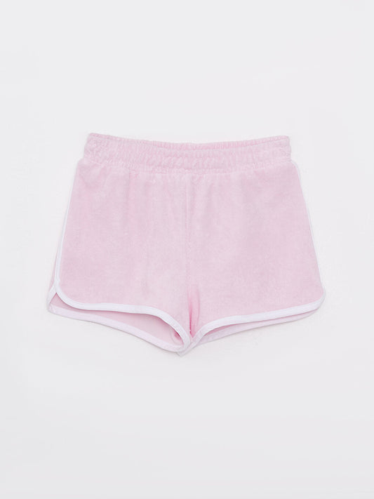 Basic Girls' Swim Shorts with Elastic Waist