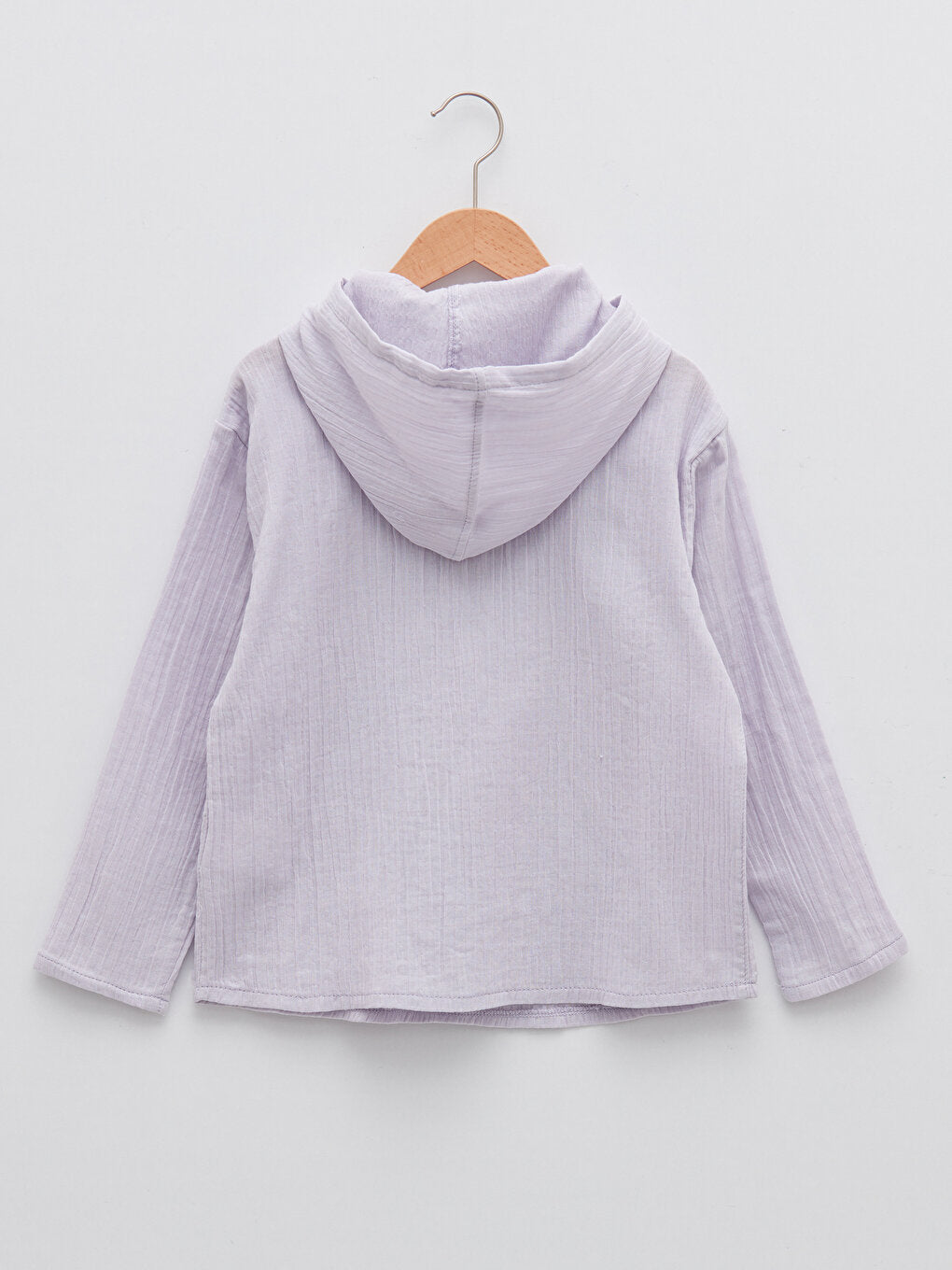 Hooded Basic Long Sleeve Cotton Girls' Shirt