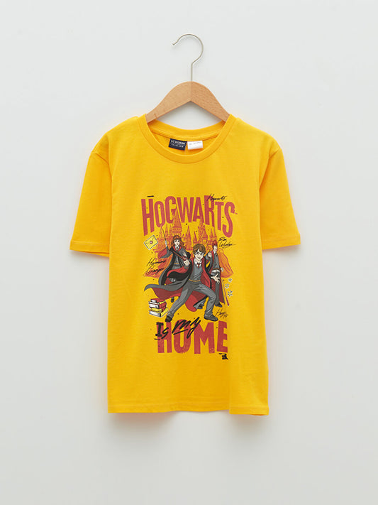 Crew Neck Harry Potter Printed Short Sleeve Boys' T-Shirt