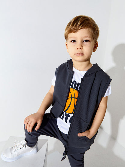 Hooded Baby Boy Zipper Vest