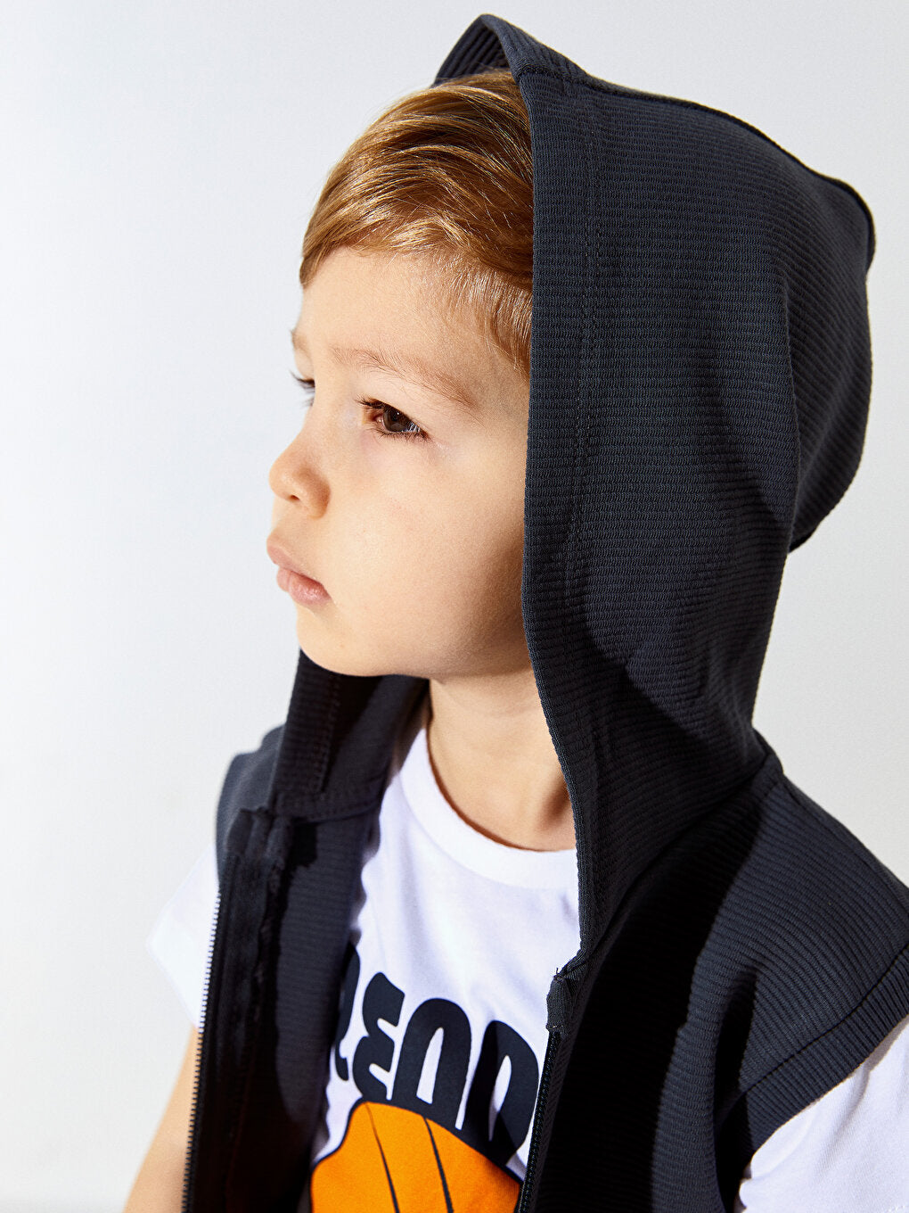 Hooded Baby Boy Zipper Vest