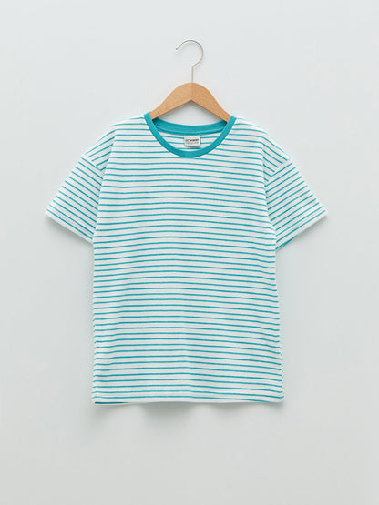 Crew Neck Striped Short Sleeve Boy's T-Shirt