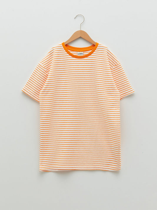 Crew Neck Striped Short Sleeve Boy's T-Shirt