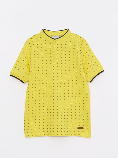 Judge Collar Printed Short Sleeve Cotton Boys' T-Shirt