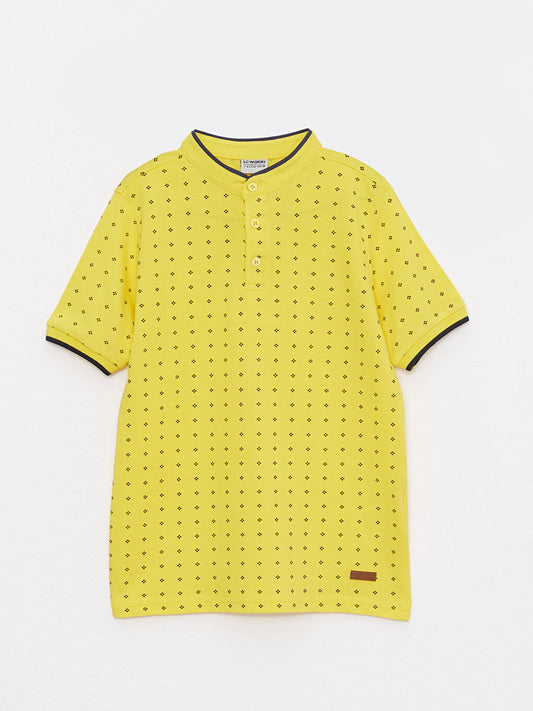 Judge Collar Printed Short Sleeve Cotton Boys' T-Shirt