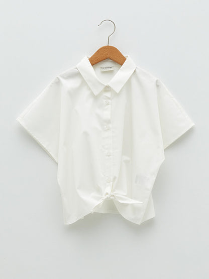 Basic Short Sleeve Poplin Girl's Shirt