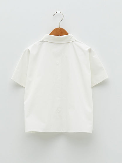 Basic Short Sleeve Poplin Girl's Shirt