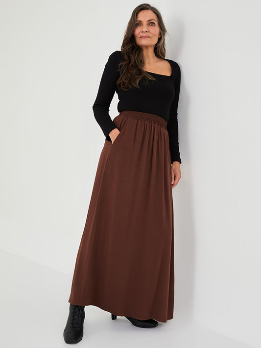 Straight A Cut Belmando Fabric Women's Skirt with Elastic Waist