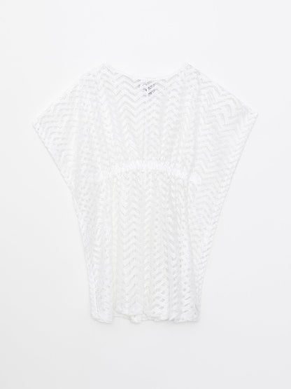 Crew Neck Self-Patterned Girl's Pareo