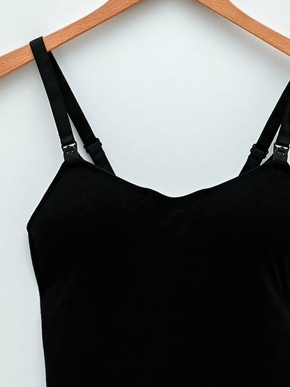 U-Neck Straight Strap Maternity Cup Tank Top