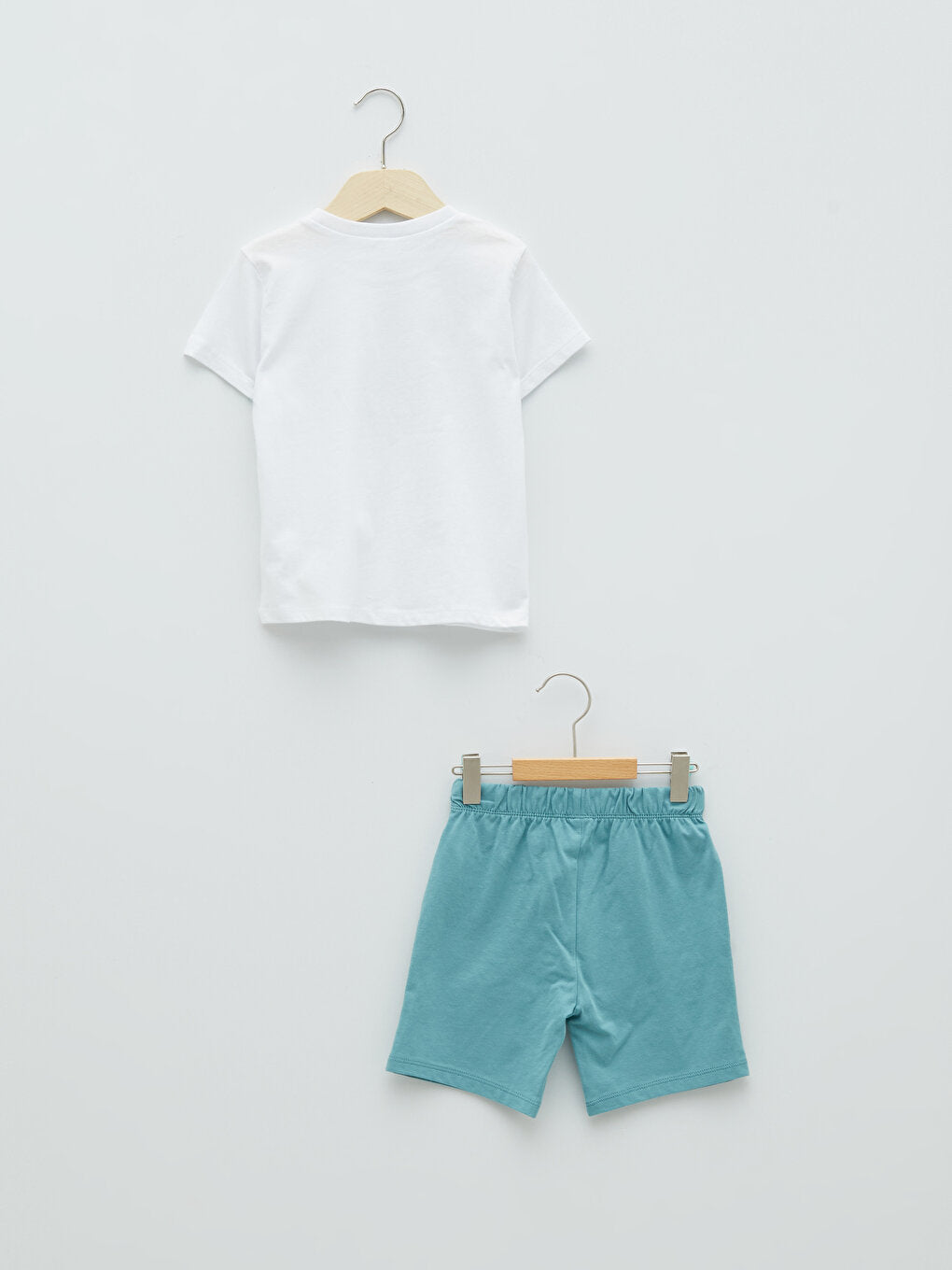 Crew Neck Short Sleeve Printed Baby Boy T-Shirt and Shorts 2-Piece Set