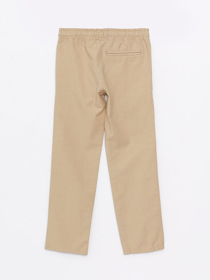 Basic Gabardine Boy's Trousers with Elastic Waist