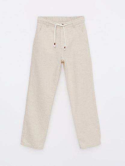 Basic Gabardine Boy's Trousers with Elastic Waist