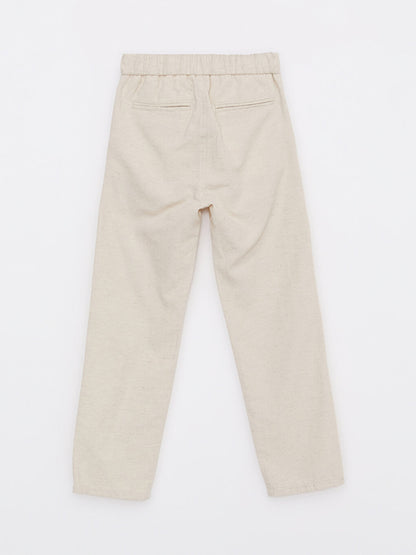 Basic Gabardine Boy's Trousers with Elastic Waist