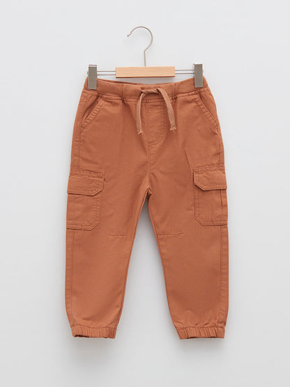 Basic Cotton Baby Boy Jogger Pants with Elastic Waist