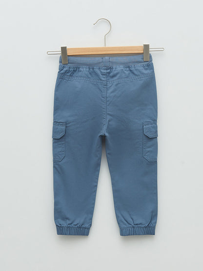 Basic Cotton Baby Boy Jogger Pants with Elastic Waist