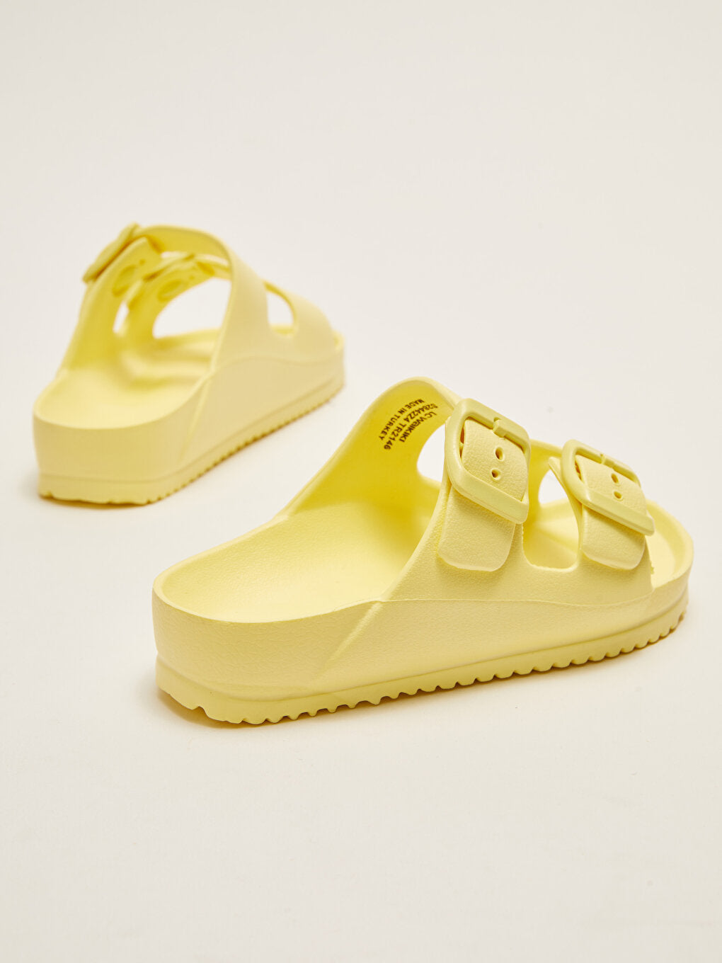 Girls' Slippers with Double Band Buckle Detail