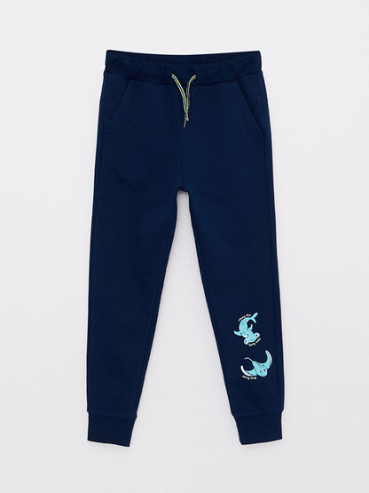 Printed Boys' Jogger Sweatpants with Elastic Waist