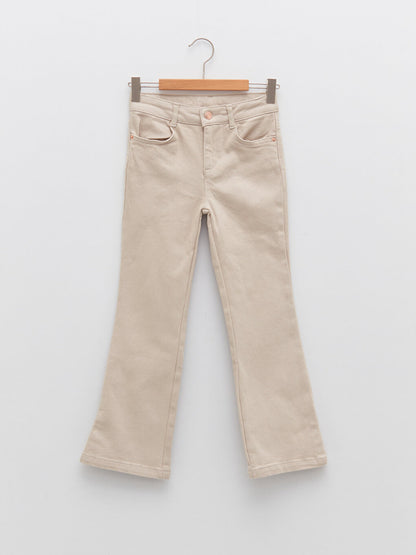 Basic Gabardine Flare Leg Girls' Trousers