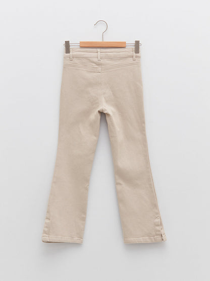 Basic Gabardine Flare Leg Girls' Trousers