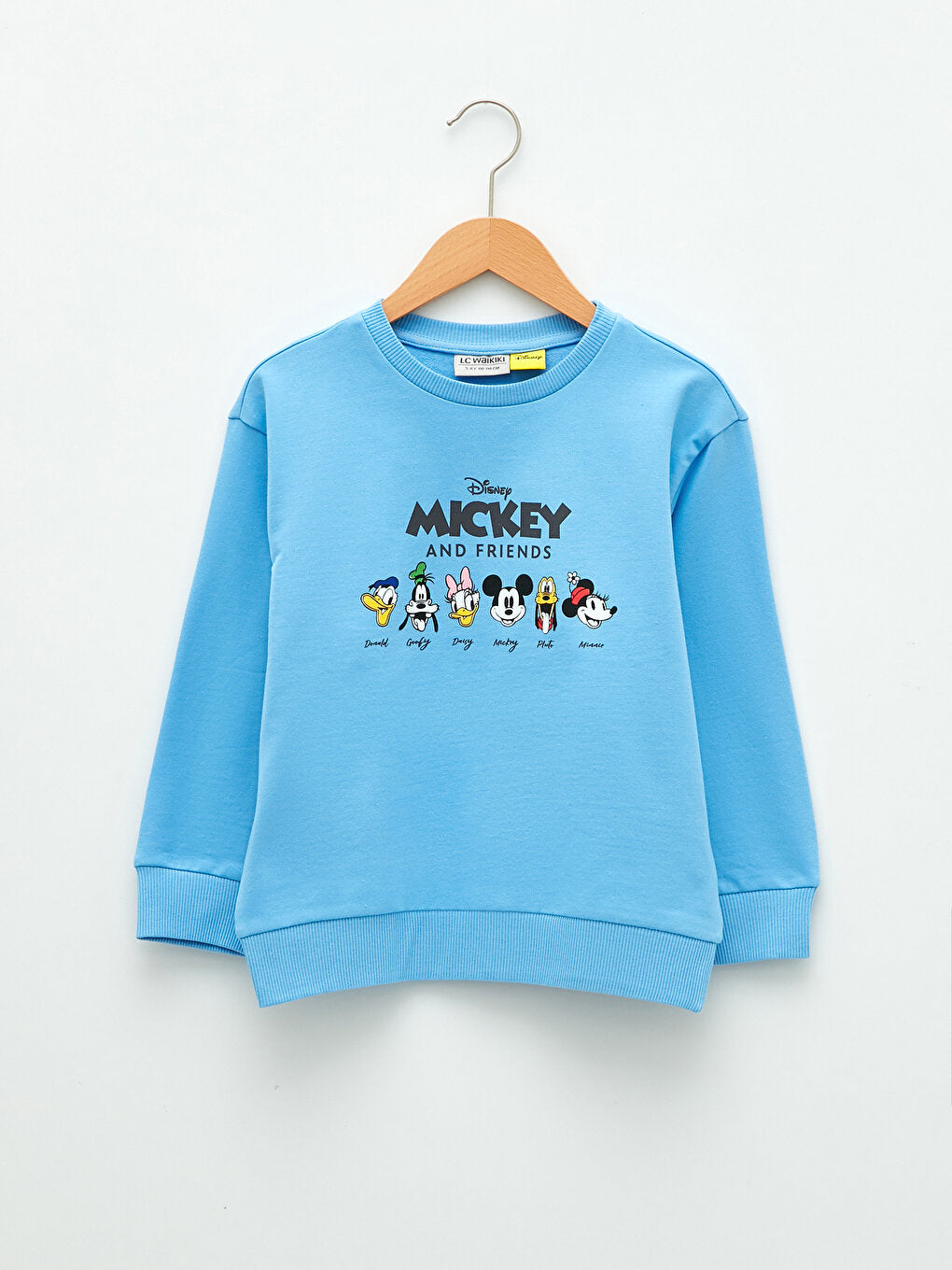 Crew Neck Mickey and Friends Printed Long Sleeve Girl's Sweatshirt