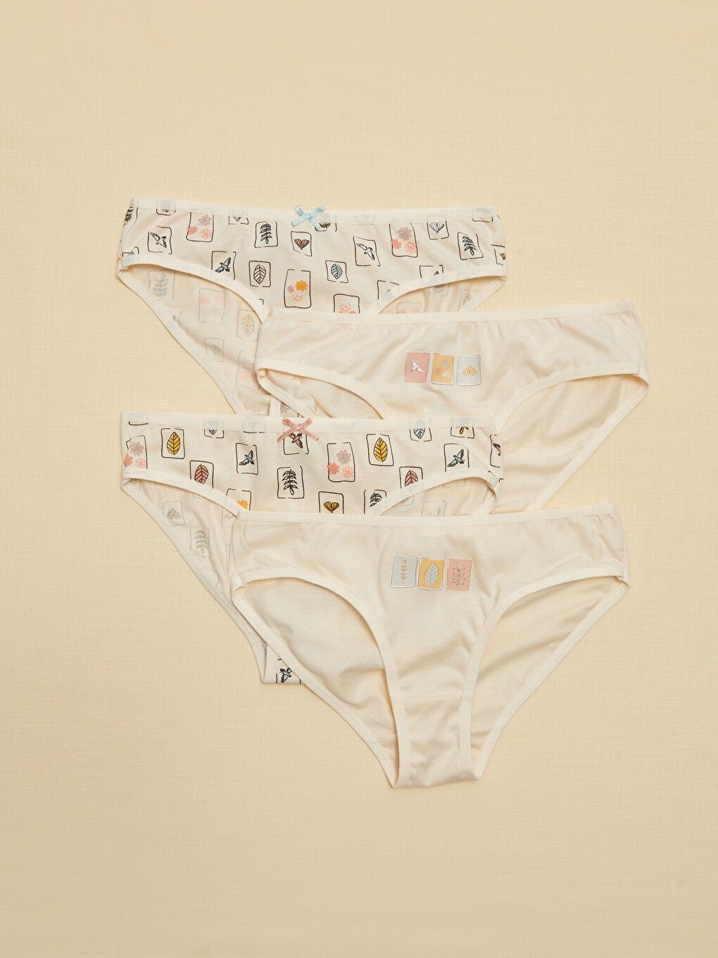 Printed Organic Cotton Girl's Panties 4-pack