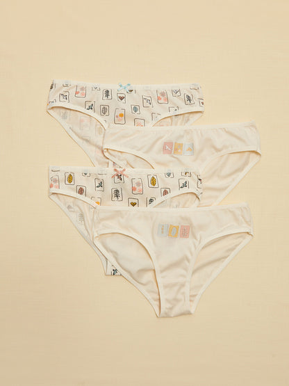 Printed Organic Cotton Girl's Panties 4-pack