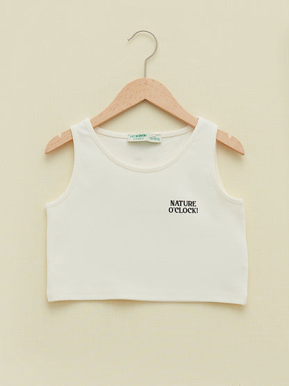 Crew Neck Printed Cotton Girl's Undershirt