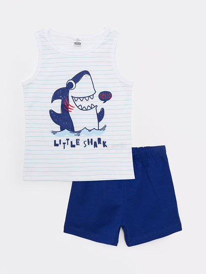 Crew Neck Printed Cotton Baby Boy T-Shirt and Shorts Set of 2