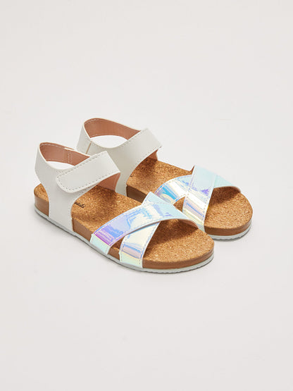 Cross-Strapped Velcro Girls' Sandals