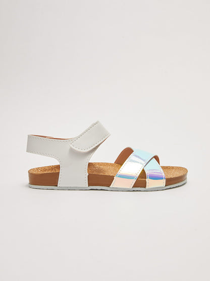 Cross-Strapped Velcro Girls' Sandals