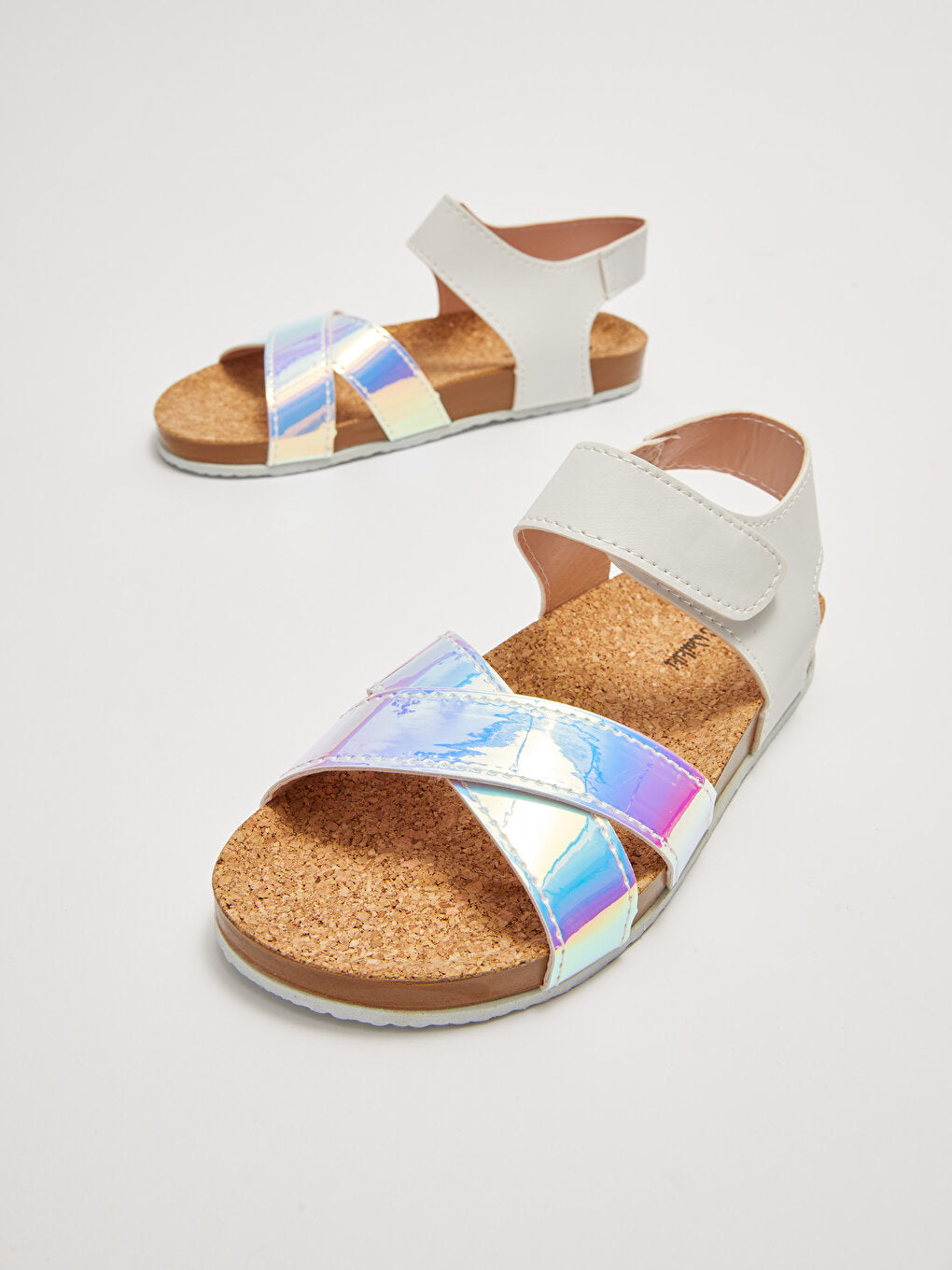 Cross-Strapped Velcro Girls' Sandals