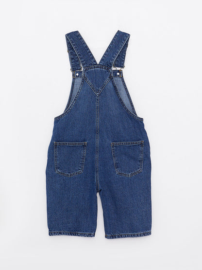 Square Collar Basic Cotton Boy's Jean Salopet