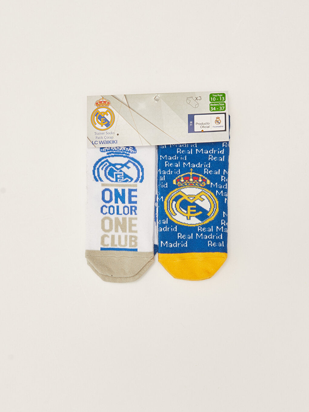 Real Madrid Patterned Boys' Booties Socks 3-pack