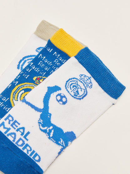 Real Madrid Patterned Boys' Booties Socks 3-pack