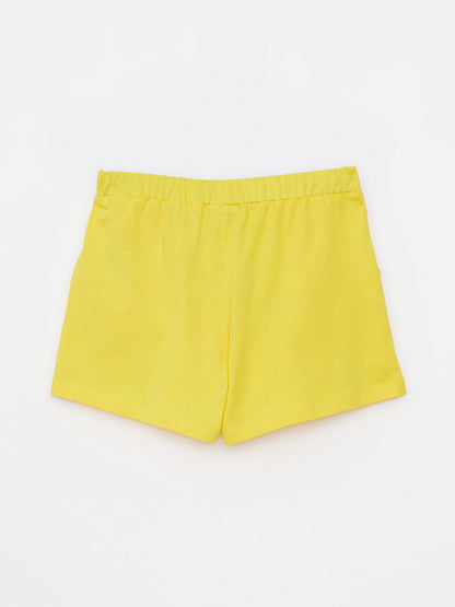 Basic Girls' Shorts with Elastic Waist