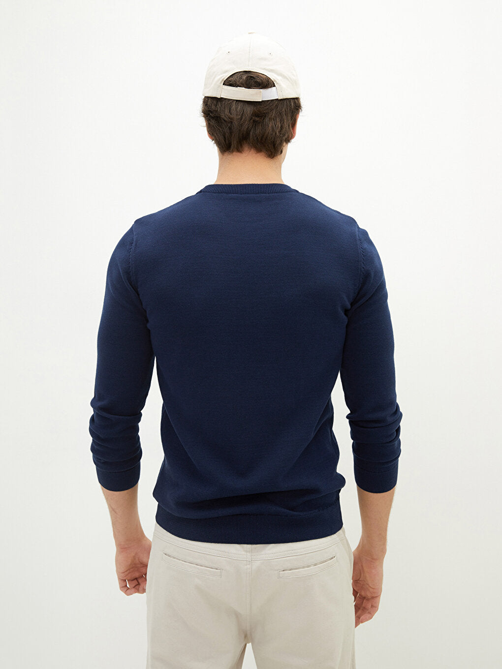 Crew Neck Long Sleeve Thin Men's Knitwear Sweater