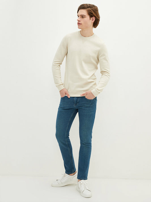 Crew Neck Long Sleeve Thin Men's Knitwear Sweater