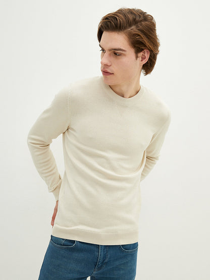 Crew Neck Long Sleeve Thin Men's Knitwear Sweater