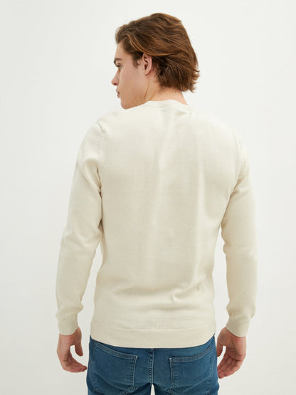 Crew Neck Long Sleeve Thin Men's Knitwear Sweater