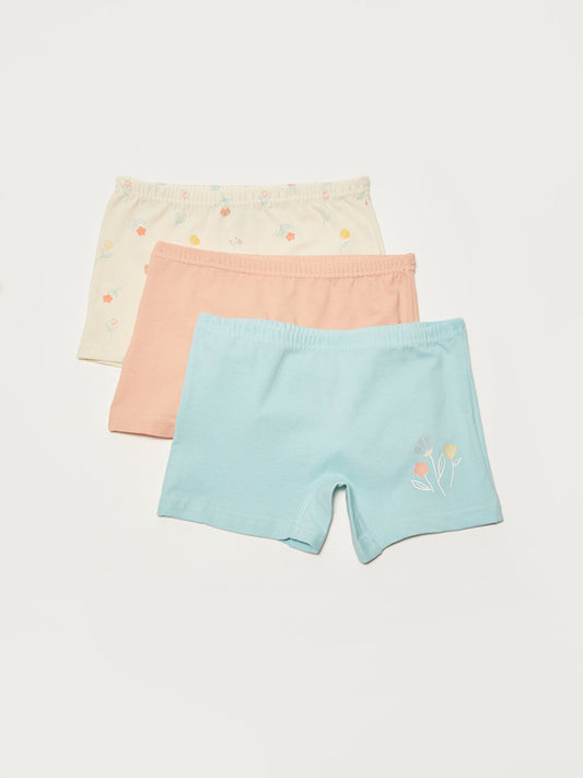 Printed Cotton Girl's Boxer Set of 3