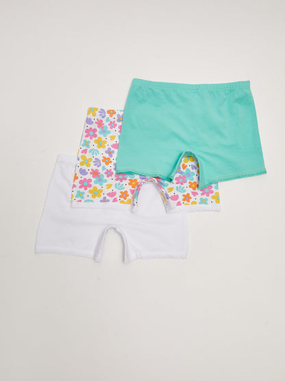 Printed Cotton Girl's Boxer Set of 3