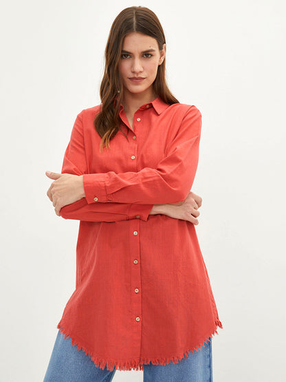 Plain Long Sleeve Women's Shirt Tunic