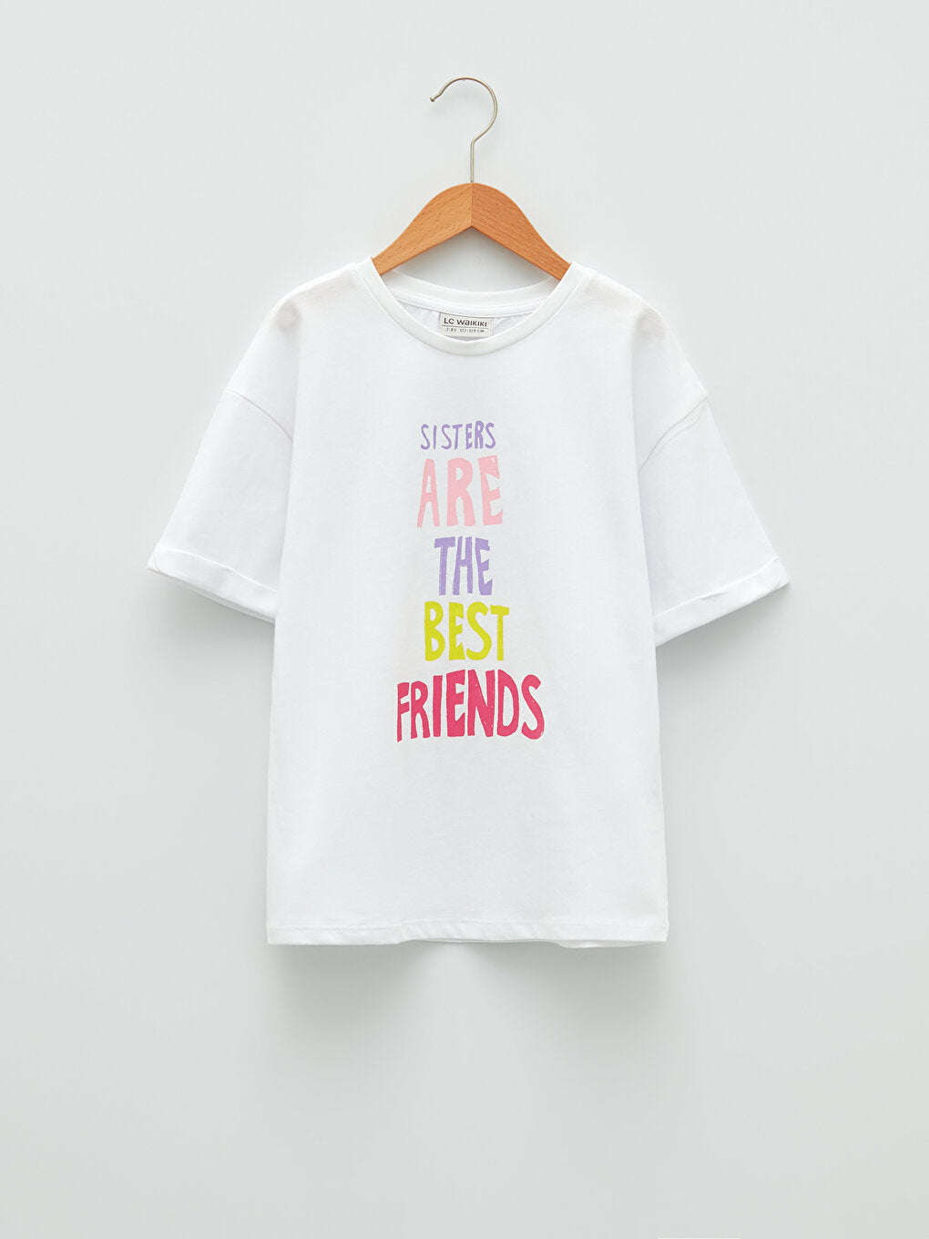 Crew Neck Printed Short Sleeve Girls' T-Shirt