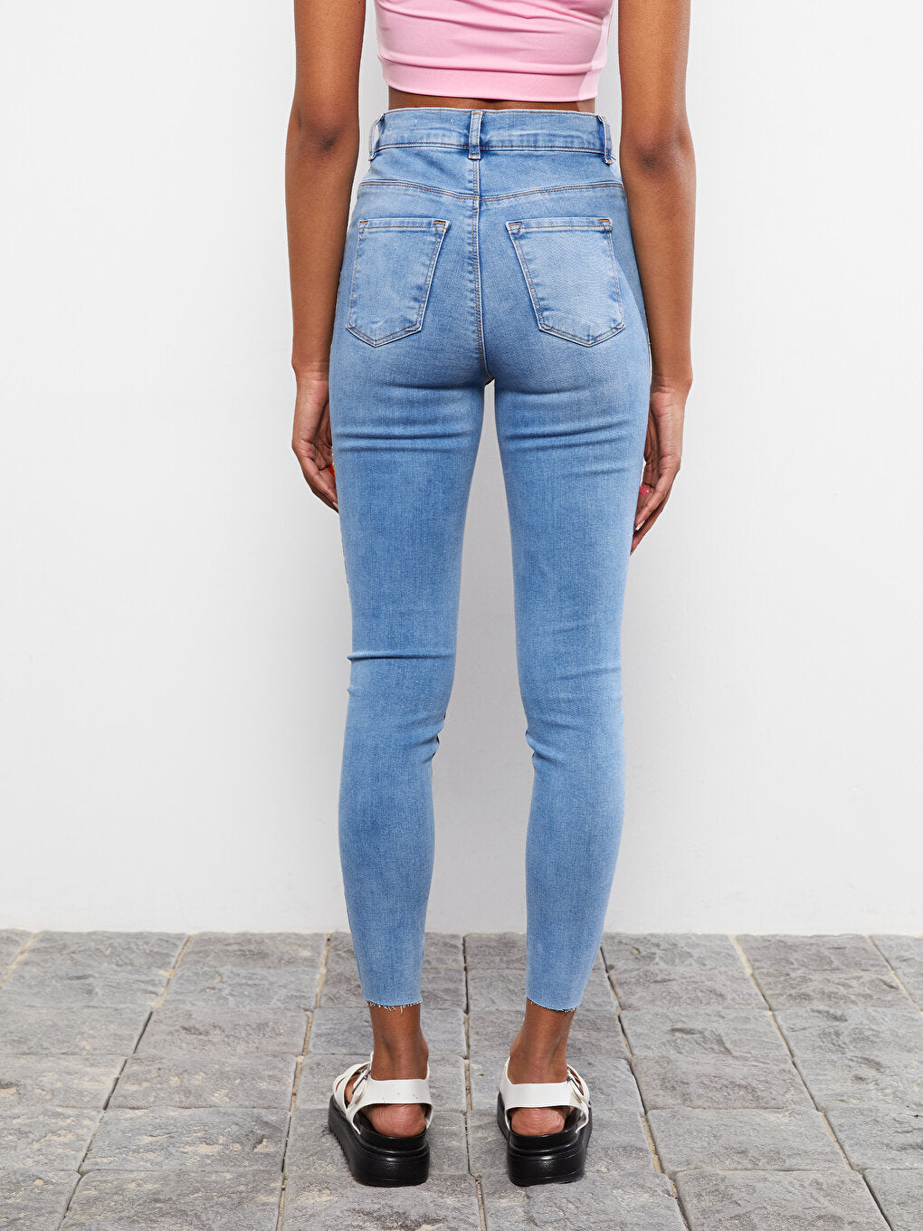 High Waist Super Skinny Fit Straight Pocket Detailed Women's Rodeo Jean Trousers