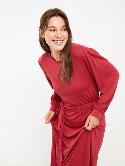 Crew Neck Straight Long Sleeve Women's Dress