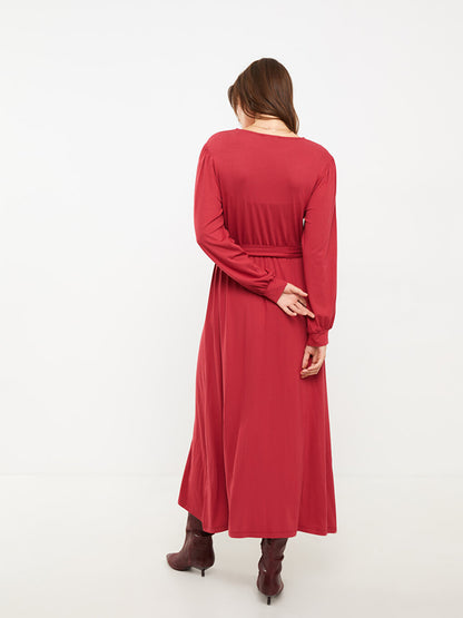 Crew Neck Straight Long Sleeve Women's Dress