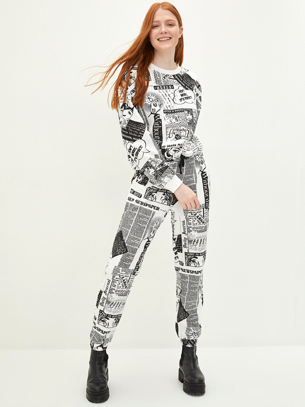 Printed Women's Jogger Sweatpants with Elastic Waist